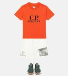 Хлопковые шорты с принтом C.P. COMPANY KIDS, белый - фото 2