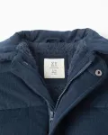 Детская куртка-парка для мальчика из вельвета с капюшоном Zippy, темно-синий - фото 5