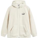 Бархатная куртка унисекс белая Puma, белый - фото