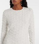 Свадебное мини-платье из сетки с бантом Rotate, Egret - фото 4