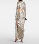 Юбка макси Luna с драпировкой и пайетками Maticevski, Mirror - фото 3