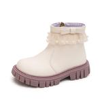 Детские кожаные ботинки для детей Budding, бежевый - фото