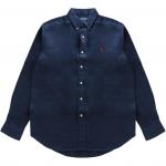 Рубашка с атласной отделкой Polo Ralph Lauren, синий - фото