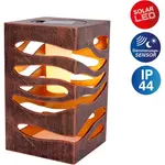 Солнечный светильник näve LED Hilda LED-модуль 1 шт. теплый белый, квадратный, золотисто-коричневый мраморный дизайн, эффект пламени, датчик сумерек Näve, коричневый - фото