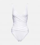 Шикарный купальник со сборками Karla Colletto, белый - фото