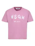 Футболка с логотипом MSGM Kids, розовый - фото