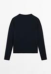 Джемпер Massimo Dutti LONG SLEEVES WITH V-NECK, Dark Blue - фото 6