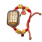 Ремешок Apple Совместимость Металлический 49мм Akkerds, Серебристый Красный, Колокольчик Благословения - фото