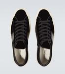 Кембриджские бархатные кроссовки Tom Ford, Black + Cream - фото 4