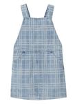 Burberry Kids клетчатое платье из денима, синий - фото