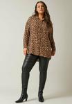 Блузка на пуговицах LEOPARD Evans, коричневый - фото 2