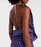 Платье миди из сатина в горох с драпировкой Dries Van Noten, Purple - фото 6