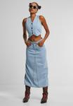 Юбка Urban Classics MIDI, New Light Blue Washed/Light Blue - фото 2