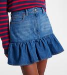 Джинсовая мини-юбка с рюшами Valentino, Medium Blue Denim - фото 4