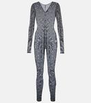 Сетчатый комбинезон с декором gem Oséree, черный - фото