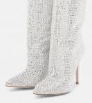 Сапоги до колена, украшенные падубом Paris Texas, Silver Diamond - фото 5