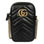 Сумка gg marmont mini-sized single-shoulder bag black Gucci, черный - фото