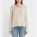 Шерстяной свитер обычного кроя Marc Cain, бежевый - фото