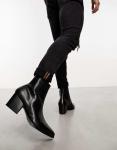 Черные кожаные ботинки челси на каблуке с острым носком ASOS DESIGN - фото 4
