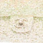 CHANEL Металлический клатч на цепочке через плечо миниатюрный женский светло-зеленый с белым - фото 5