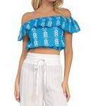 Топ без бретелей с рюшами в цвете аква ELAN, Aqua - фото 3