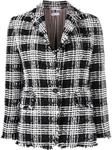 Твидовый жакет в клетку Thom Browne, черный - фото