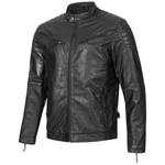 Кожаная куртка PAULGOS Übergangsjacke Biker Look Echtleder D2, черный - фото 3