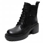 Ботильоны женские 6 см Devanro, Black (Thin Fleece) - фото