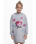 Детское платье с капюшоном вишневого цвета Desigual, Gray - фото 2