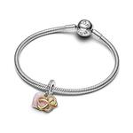 Шарм Sparkling Infinity Heart Dangle Pandora, двухцветный - фото 2