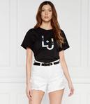 Футболка женская Liu Jo Beachwear с логотипом, черный - фото 3