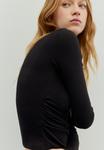 Топ PULL&BEAR Long sleeved top, Black - фото 4