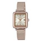 Часы CASIO SHEEN Solar Powered Quartz Waterproof Sapphire Crystal Rose Gold Analog, розовый - фото