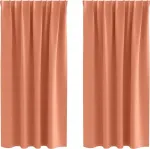 Плотные шторы с кольцами, 2 шт., терракотовые, 175 x 140 см vidaXL - фото