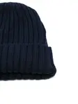 Кашемировая шапка бини в рубчик Fedeli, синий - фото 2