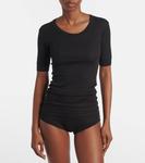 Хлопковый топ с ребристым узором Calvin Klein Collection, Black - фото 3