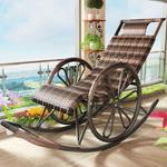 FANCYCHIC Кресло-качалка из ротанга, премиум модель с двойным слоем black - фото 8