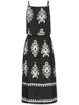 Платье миди с черно-песочным принтом LASCANA - фото
