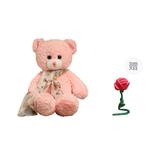 Плюшевая кукла мишка 36 см высота Doudou Beibei, розовый - фото 10