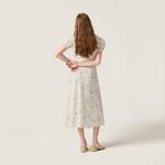 Длинное платье из крепдешина MIU MIU, белый - фото 3