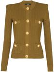 Balmain button-front knitted top, золотой - фото