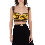 Versace Barocco Printed Bralette Top, черный - фото