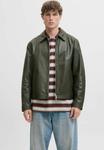 Куртка Jack & Jones Leather jacket, Mountain View/Green - фото