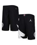 Шорты Swingman Performance Black LA Clippers Statement Edition для больших мальчиков и девочек Jordan - фото 2