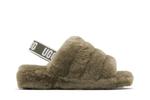 Кроссовки UGG Wmns Fluff Yeah Slide Burnt Olive, зеленый - фото