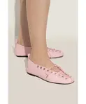 Балетки на шнуровке Ganni, розовый - фото 2