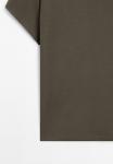Футболка Massimo Dutti CROPPED WITH CONTRAST RIBBED TRIMS, Dark Brown - фото 9