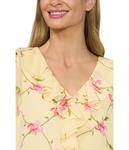 Топ CeCe Ruffle V-Neck Flutter Sleeves Flowy Top, Lemon Drop - фото 3