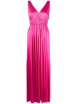 P.A.R.O.S.H. V-neck pleated maxi dress, розовый - фото