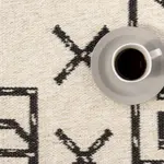 Коврик с геометрическим рисунком из оборотной шерсти June nuLOOM, 122x183 см, светло-бежевый - фото 8